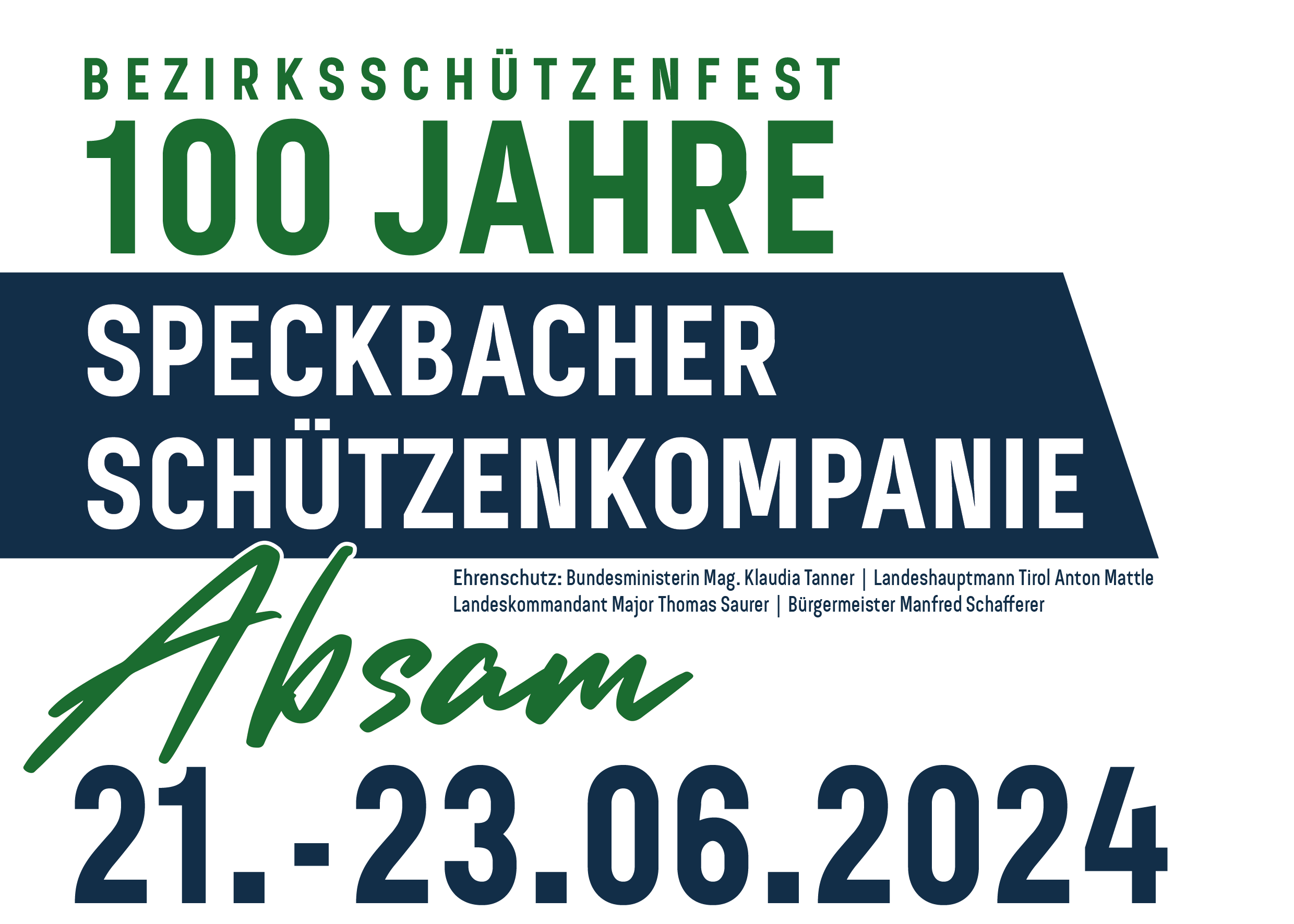 Header Bezirksschützenfest 100 Jahre Speckbacher Schützenkompanie Absam